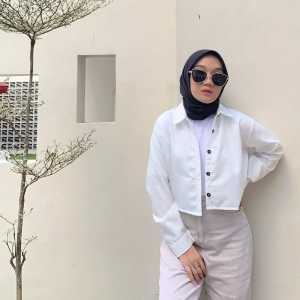 HANIN CROP / KEMEJA CROP / KEMEJA CREPE WANITA