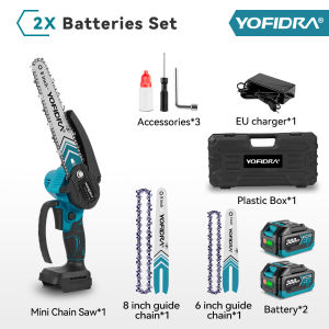 Brushless 8 inch Electric  Chainsaw 6 inch Electric Pruning Chainsaw Cordless Rechargeable Woodworking Saw Power Tool For Makita 18V Battery