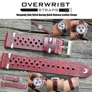 สายนาฬิกาแบบหนังวัวรุ่น Side Stitch Racing Quick Release Leather Straps