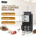 Máy xay kết hợp pha cafe bán tự động thương hiệu nhập khẩu DSP KA3055, 8 mức độ điều chỉnh độ min, chế độ hẹn giờ pha kèm chức năng chống nhỏ giọt khi ngắt (Bảo hành 12 tháng). 