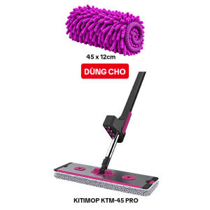 [SỢI DÀI] Bông lau nhà thay thế KITIMOP KTM-45 PRO-1 45x12cm san hô dùng cho cây KTM-45 PRO