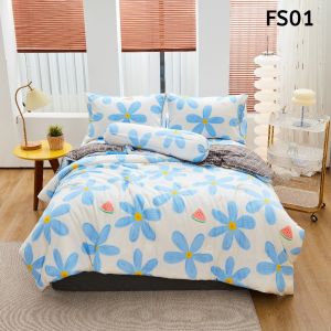 [FS01 蓝花甜心] 2500TC Luna Milk Bedsheet 牛奶丝棉床单