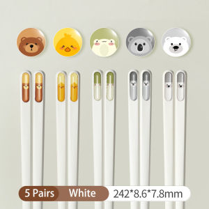 5 Pairs Alloy Chopsticks Non Slip Colorful Food Grade Cute Animals Food Stick Reusable Anti-Mildew Anti-Slip High Temperature Resistant-152c4c8b