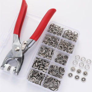 50PCS Buttons And Snap Fasteners Kit Tool Set With Storage Box For Sewing Clothing Leather Crafting