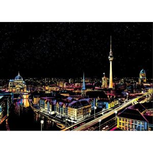 【SG STOCK】World Landscapes Scratch Art Colorful City Night View DIY Scratch Painting Creative Birthday Gift