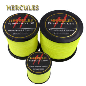 Hercules PE Braided Fishing Line Fluorescent Yellow Multifilament Fishing Cord Strong 4 Strands 100M 300M 500M 1000M 1500M 2000M2026
