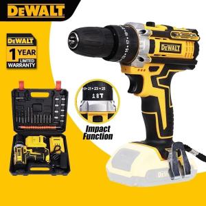 DEWALT Cordless drill heavy duty power tools original199V brushless cordless drill Electric Hammer Impact 2 Battery With Case Screwdriver Accessories electric drill heavy duty portable drill cordless cordless hand drill wireless drill rechargeable