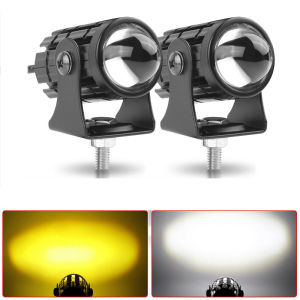 Vanka Driving Light For Motorcycle 10-80v Led Fog Lights Two Colors 20w Waterproof Spotlights (White+Yellow)