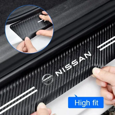 Bộ Nẹp Dán Bậc Cửa Cốp Vân Carbon Xe NISSAN Bảo Vệ Chống Trầy Xước