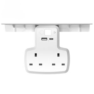 I know UK Standard Wall Socket with Tray - Dual Outlet USB Ports Night Light