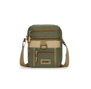 Fashion Outdoor Multi-Functional Canvas Crossbody Bag for Men with 5 Zippers Shoulder bag for men
