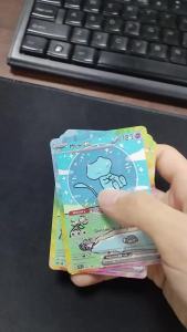 Shiny 55Pcs Cute DIY Card Proxy Pokemon My bubble friends Holographic Anime Version Classical Collection Cards Eevee Charizard