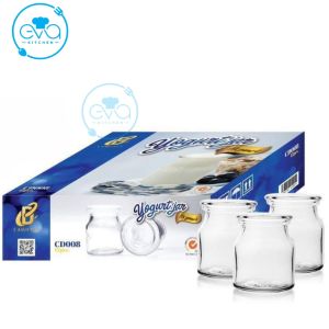 Hộp 12 Hũ Thuỷ Tinh Dùng Làm Yaourt 100ml In Hoạ Tiết Dễ Thương / Hũ Sữa Chua Thuỷ Tinh In Hình Hàng Việt Nam