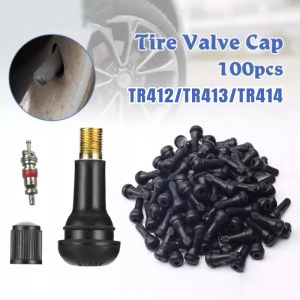 Sea-Bloom 1/10/100pcs Rubber Valve Stems TR412 TR413 TR414 Snap-in Tubeless Tire Valve Stems Tyre Valve Cap Stems For Car Motorcycle