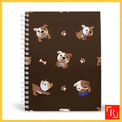 Spiral Notebook/Double Ring Notebook-(A4/A5 | Line/Blank | 80gsm)-Cute Dog 21 | Bulldog|ROYCE PUBLISHING