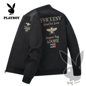 PLAYBOY 2022 New Style Autumn Bomber Jackets Little Bee Pattern Embroidery Trendy Lightweight Jacket M-5XL