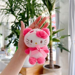 JIYAN2866 Kuromi Pendant Sanrio Plush Toys Keychain Stuffed Doll Funny Cartoon Doll Keychain Fashion Cartoon Key Pendant