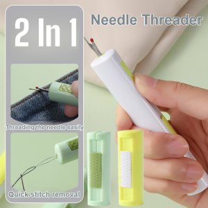 2 in 1 Needle Threader Seam Ripper Portable Multifunctional Wire Household Sewing Tool Knitting Crafting Essentials