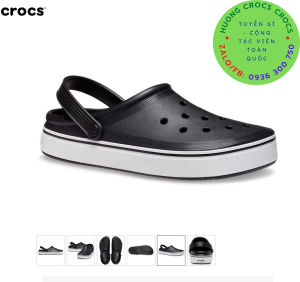 DÉP SỤC NHỰA ĐI MƯA CROCS BAND CLEAN CHO CẢ NAM VÀ NỮ MÀU ĐEN