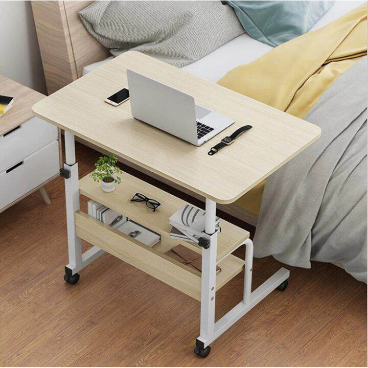 Adjustable height desk with 2024 side shelving