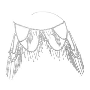 Fashionable Rhinestones Accented Fringe Shoulder Chain Adjustable Alloy Body Perfect for Beach Weddings