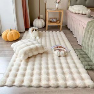 Karpet bulu Lmebut Bubble Plush Carpet For Home Decor Imitation Rabbit Hair Balcony Cushion Kids Living Room Faux Fur Rug Girl Bedroom Tatami Mat