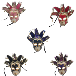 Masquerade Mask With Bells Vintage Jester Mask Comedy Mask for Men Women Masquerade Proms Halloween Cosplay Parties