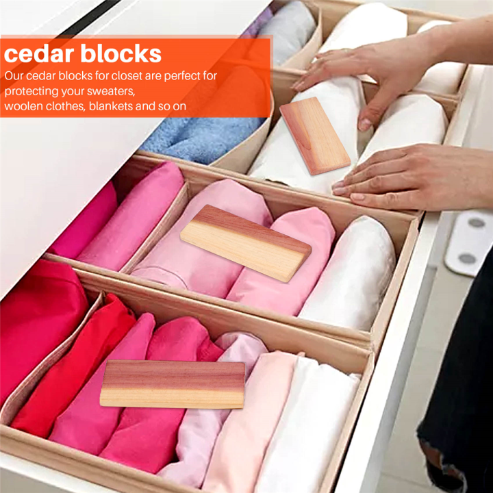 DBM.HOME-16 Pack Cedar Blocks for Closet,Red Cedar Blocks for Storage ...