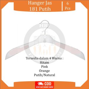 Hanger Jas Besar 181 Warna isi 6 Pcs / Gantungan Baju Dewasa