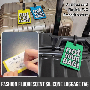 Fashion Fluorescent Silicone Luggage Tag Boarding Box Label Suitcase Hanging Tag Luggage Identifier Luggage Name Tags