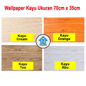 HT Wallpaper Foam 3D Motif Kayu Wallpaper Dinding Sticker