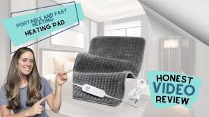 Đệm sưởi cho giảm đau lưng đệm nhiệt điện 24"x12" cho cổ vai chuột rút đau kinh nguyệt 9 cài đặt nhiệt & 4 bộ hẹn giờ tự động tắt vải flannel mềm dây dài 10FT (màu xanh)