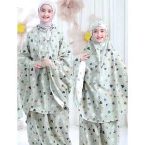 MLVR - Mukena anak tanggung Elise 2 in 1 lasercut katun mikro Pakaian Muslim Anak Perempuan