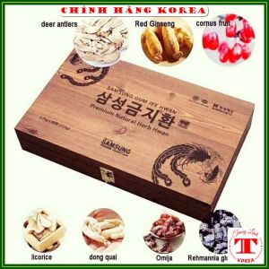 An cung ngưu hoàng hộp gỗ Samsung Gum Jee Hwan chính hãng - Ổn định huyết áp tiền đình phòng đột khụy - tranglinh