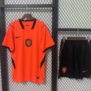 Netherlands Kids Football Kids 2026-27 Netherlands Home Football Jersey Sets Virgil Memphis Xavi F. De Jong 2026 World Cup Netherlands National Team Children Soccer Jersey Boy and Girls Football Uniform Short-sleeve T-shirt and Pants with Socks Customized