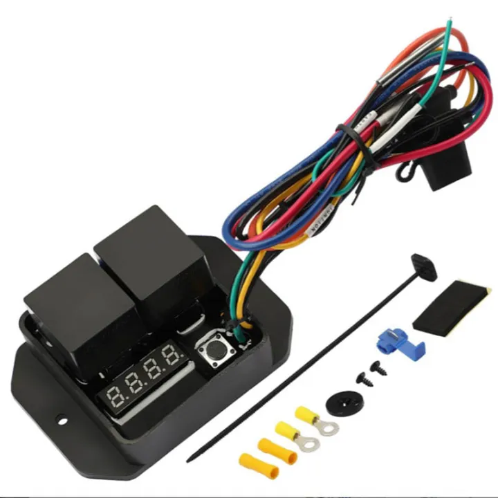 Euro Module Fan Switch Digital Thermatic Fan Switch 12V Radiator Fan Controller Switch 0444 ...