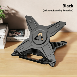 360° Rotatable 2-in-1 Laptop Phone Stand Adjustable Angle Foldable Premium ABS Notebook Holder Stable Anti‑Slip Laptop Riser for Desk Portable Computer Stand for Office Home Use