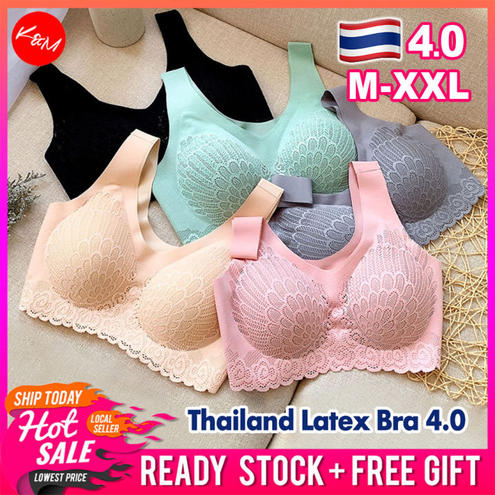 KM Women Thailand Latex 4.0 Ready Stock Girl Seamless Sport Bra