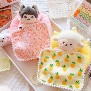 DOWNA mini Giường búp bê Sự ấm áp Bộ ba món Phụ kiện giường cho búp bê Dễ thương Ấm cúng Túi ngủ dành cho quà tặng cho bé gái