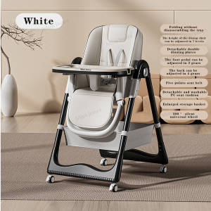 MiniJones Multifunctional Baby Dining Chair with Adjustable Hight and Back & Tray Foldable Feeding Chair