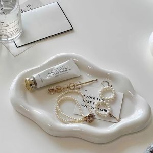 OKKFINE Mini Jewelry Tray Cloud Shape Plastic Storage Plate Creative Jewelry Display Plate Watches/Keys Storage