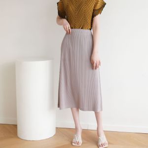 3181 One Size (45-75kg) Autumn Spring New Soft Thick Fabric High-End Pleated Versatile Casual Loose Straight Skirt