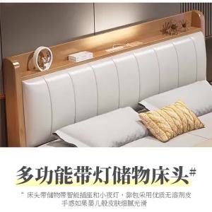 【Free Shipping】Leather And Wooden Bed Frame SingleSuper SingleQueenKing Size Bed frame With Mattress Wooden Bed frame