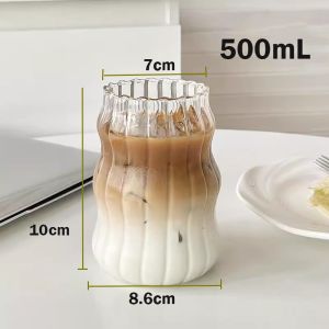 500ML Heat Resistant Healthy Glass CupsWater GlassCoffee CupsFlower Tea Glass Microwave Safe Glass Tea Cups