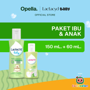 [Paket Ibu dan Anak] Lactacyd Baby Extra Milky 2in1 Body Wash and Hair Shampoo 150mL - Sabun & Sampo Bayi untuk Menjaga Kelembaban + Lactacyd Odor Fresh Feminine Wash 60mL - Pembersih Kewanitaan untuk Bebas Bau Tak Sedap 24 Jam