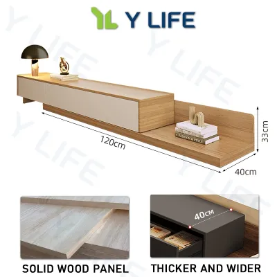 Wabi-Sabi HDB 1.2M-3.8M Extendable TV Console Cabinet Stretch with Drawers Cabinet TV Storage Cabinet For Living Room