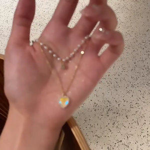 Women Aesthetic Heart Shape Pendant Necklace Pearls Chain Necklace Fashion Neck Jewelry for Weddings and Special Event