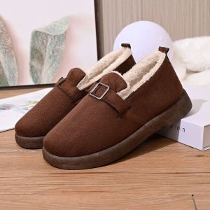 Free Shipping New Fleece-Lined Thickened Warm Korean-Style Casual Soft-Soled And Non-Slip Winter Cotton Shoes For Women