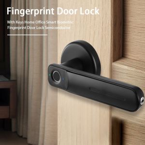 KASIDA smart door lock main door smart door knob with password fingerprint key smart lock aluminum alloy fingerprint door knob electronic door lock for hotel bedroom home fit right & left door