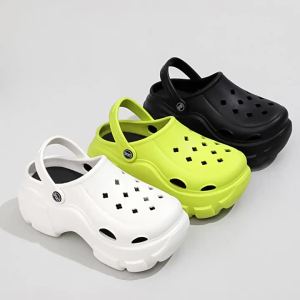 [Free Shipping] TikTok-Style High-Heeled Clogs For Women A Fashionable New Summer Design With Thick Soles Customizable Accessories And Suitable For Wearing Outdoors